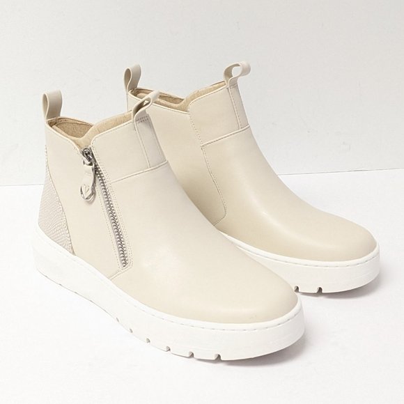 Vionic Brinkely Ankle Boots, Cream Leather, Women's 6.5 - Picture 1 of 7